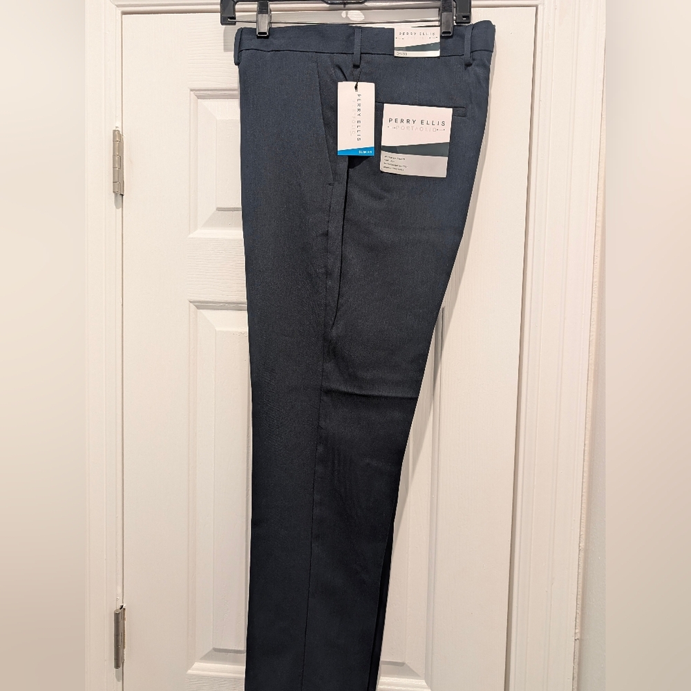 Perry Ellis Men's Dark/Navy Blue Slim Dress Pants - NWT @ an AWESOME PRICE!!!